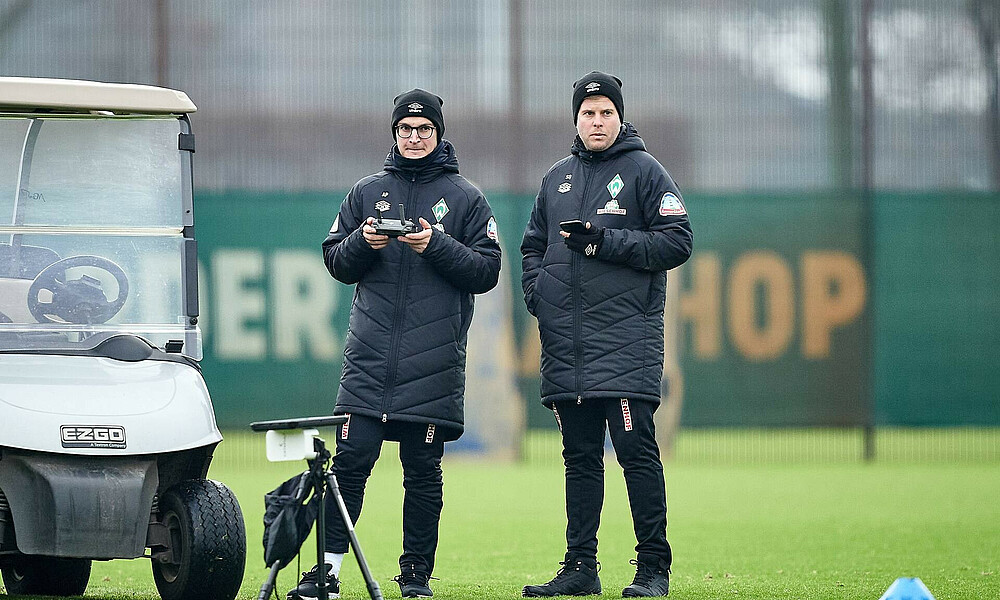 Franz Dietrich (links) beim Treamtraining am Freitag 