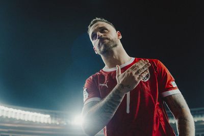 Marko Arnautovic klopft sich auf die Brust.