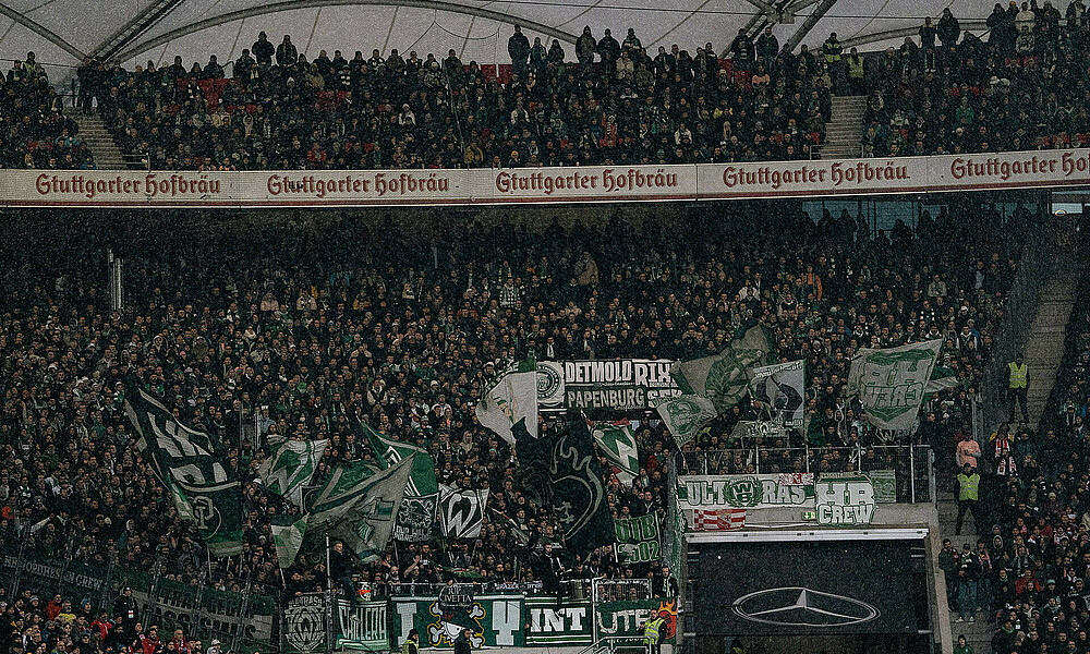 Werder Fans in Stuttgart beim letzten Auswärtsspiel.