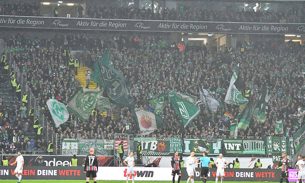 Werderfans in Frankfurt.
