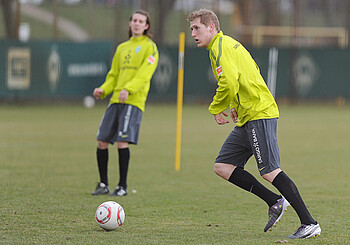 Kevin Schindler im Werder-Training. 