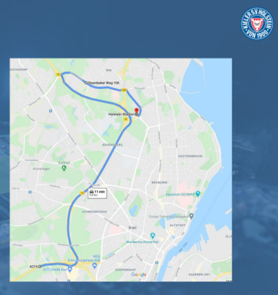 Die Stadionanfahrt zum Holstein-Stadion. 