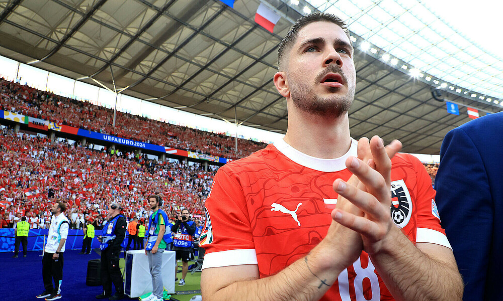 null Schmid im Olympiastadion im Österreich-Trikot.