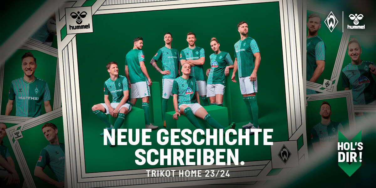 null Ein Plakat mit dem Heimtrikot der neuen Saison.