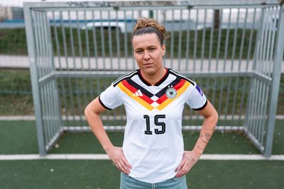 Larissa Mühlhaus im Trikot der deutschen Nationalmannschaft.