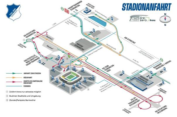 Die Stadionanfahrt für das Gastspiel gegen die TSG Hoffenheim.