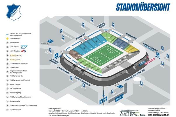 Die Stadionübersicht der TSG Hoffenheim.