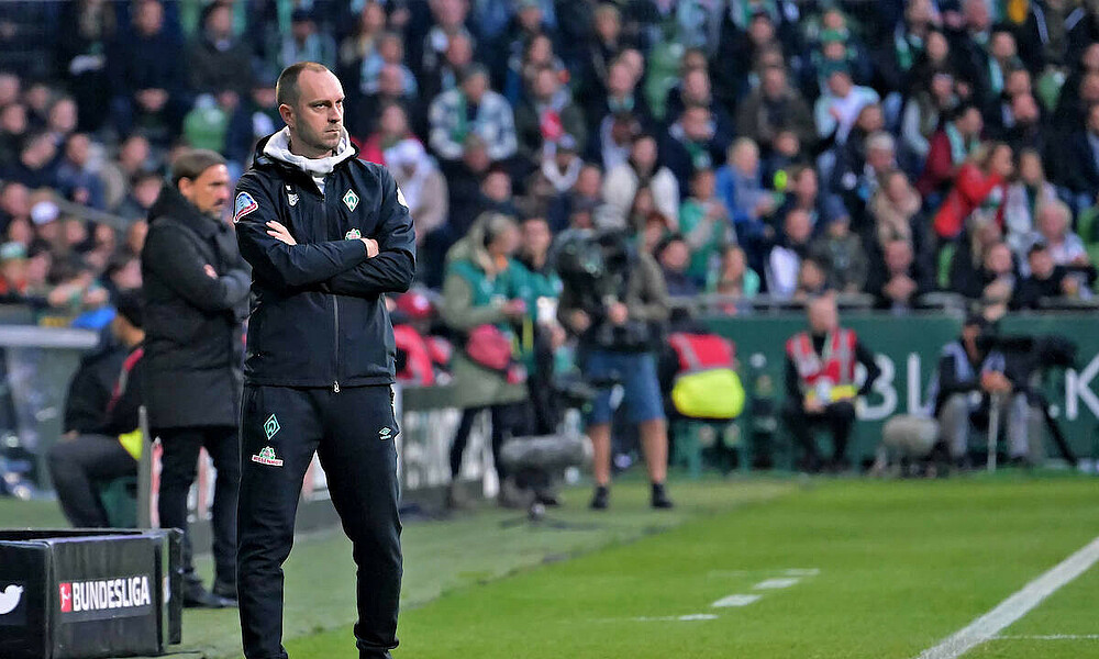 null Ole Werner steht in seiner Coaching Zone.