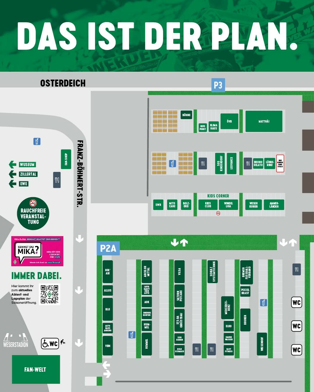 null Eine Grafik über alle Stände auf dem Gelände bei der Saisoneröffnung.