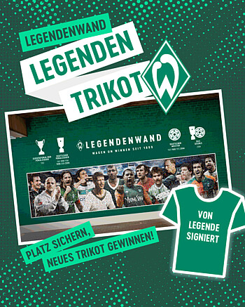 Plakat zur Verlosung für ein neues und signiertes Werder Trikot