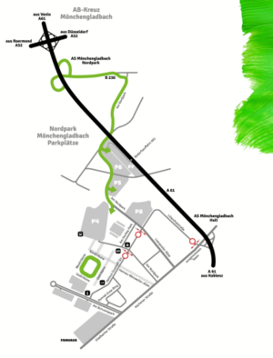 null Anfahrt zum Borussia-Park.