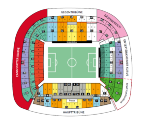 Der Stadionblock-Plan der Stuttgarter MHP-Arena