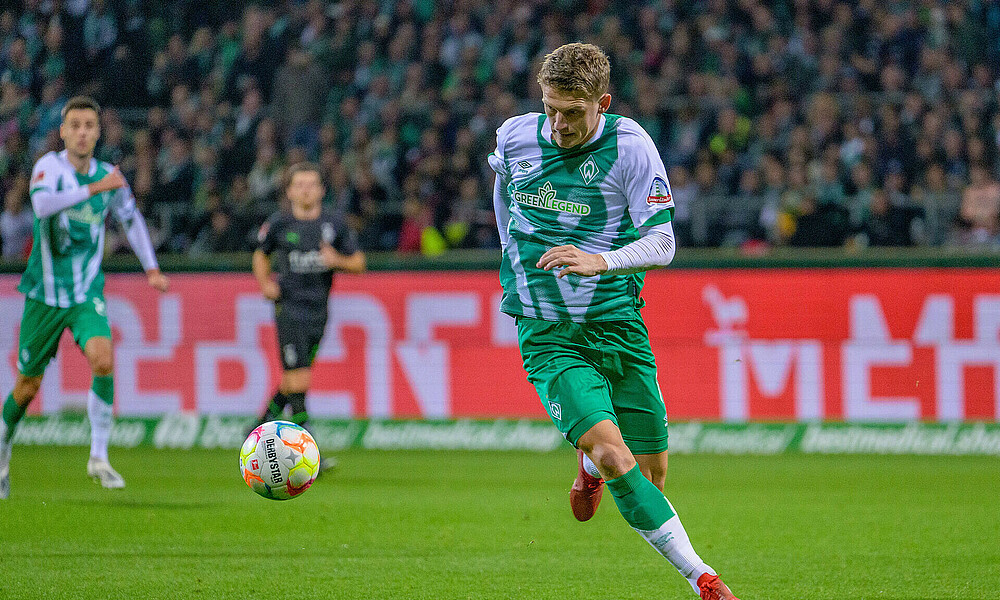 Jens Stage im Trikot von Werder Bremen.