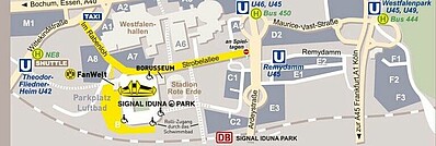 null Die umliegenden Haltestellen im Überblick am SIGNAL IDUNA PARK.