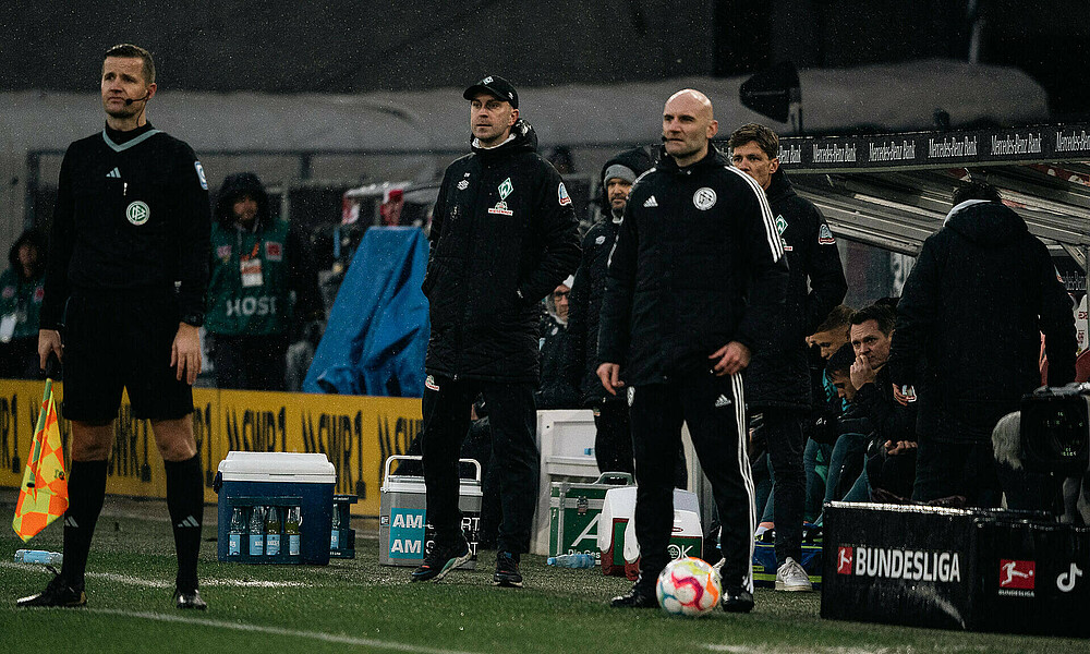 Ole Werner am Spielfeldrand bei einem Spiel.