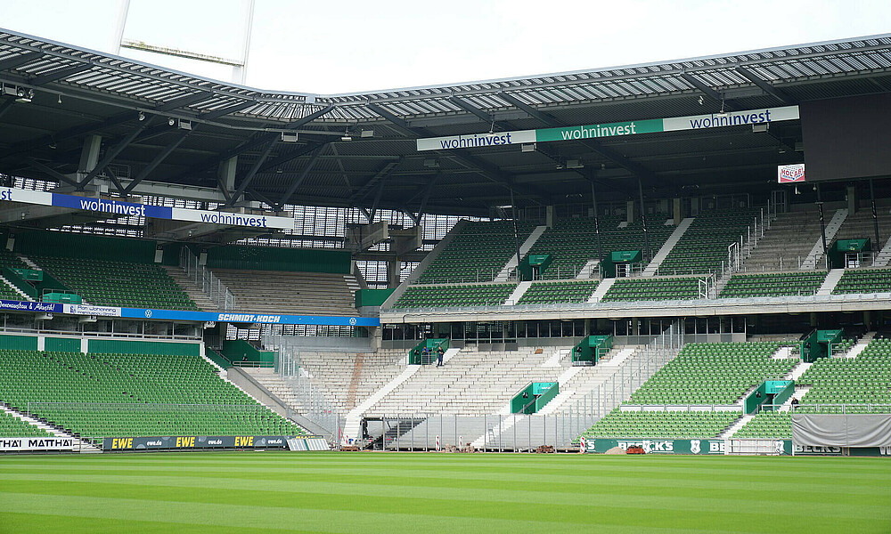 null Ein Blick auf den neu entstehenden Gästeblock im Weserstadion 2024.