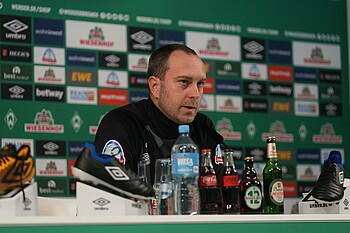 Ole Werner während der Mixed Zone.