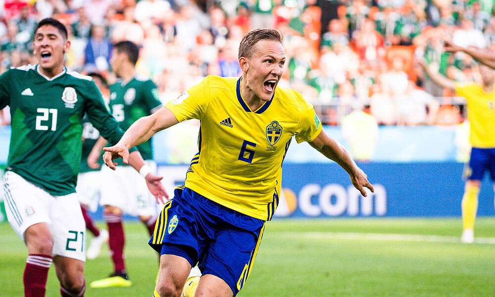 Ludwig Augustinsson bei der WM 2018.
