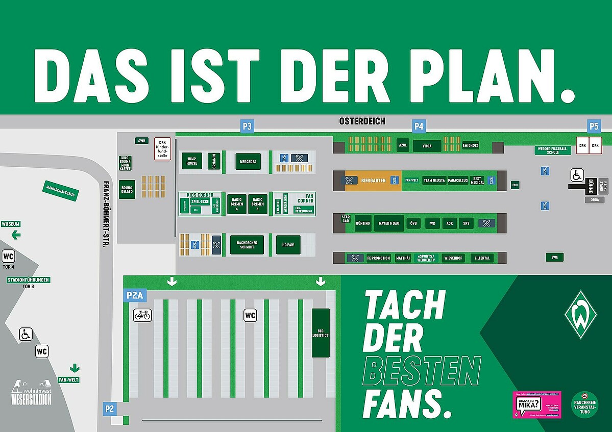 null Lageplan des Werder Tach der Fans 2022/23.
