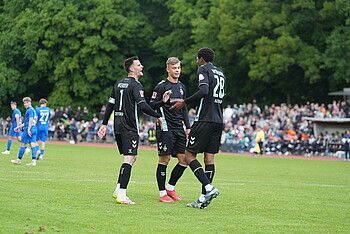 Die Mannschaft bejubelt einen Treffer.