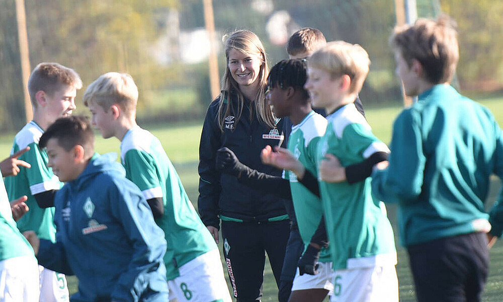 Marie-Louise Eta beim Team