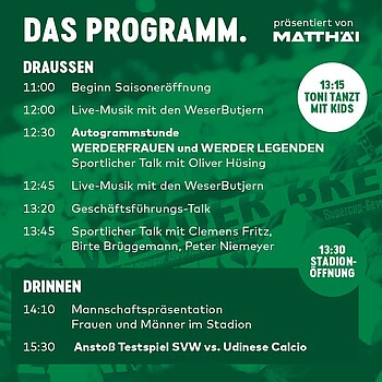 null Übersichtsgrafik zum Tagesprogramm.