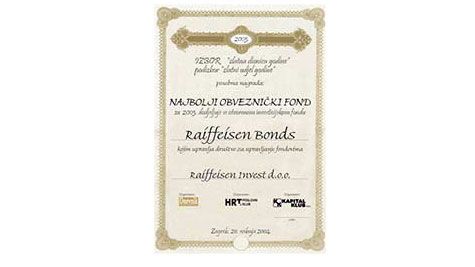 Raiffeisen Bonds Slika nagrade za najbolji fond