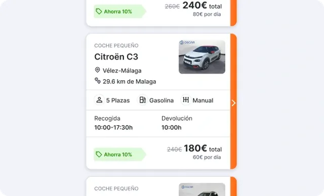Vehicle rental card