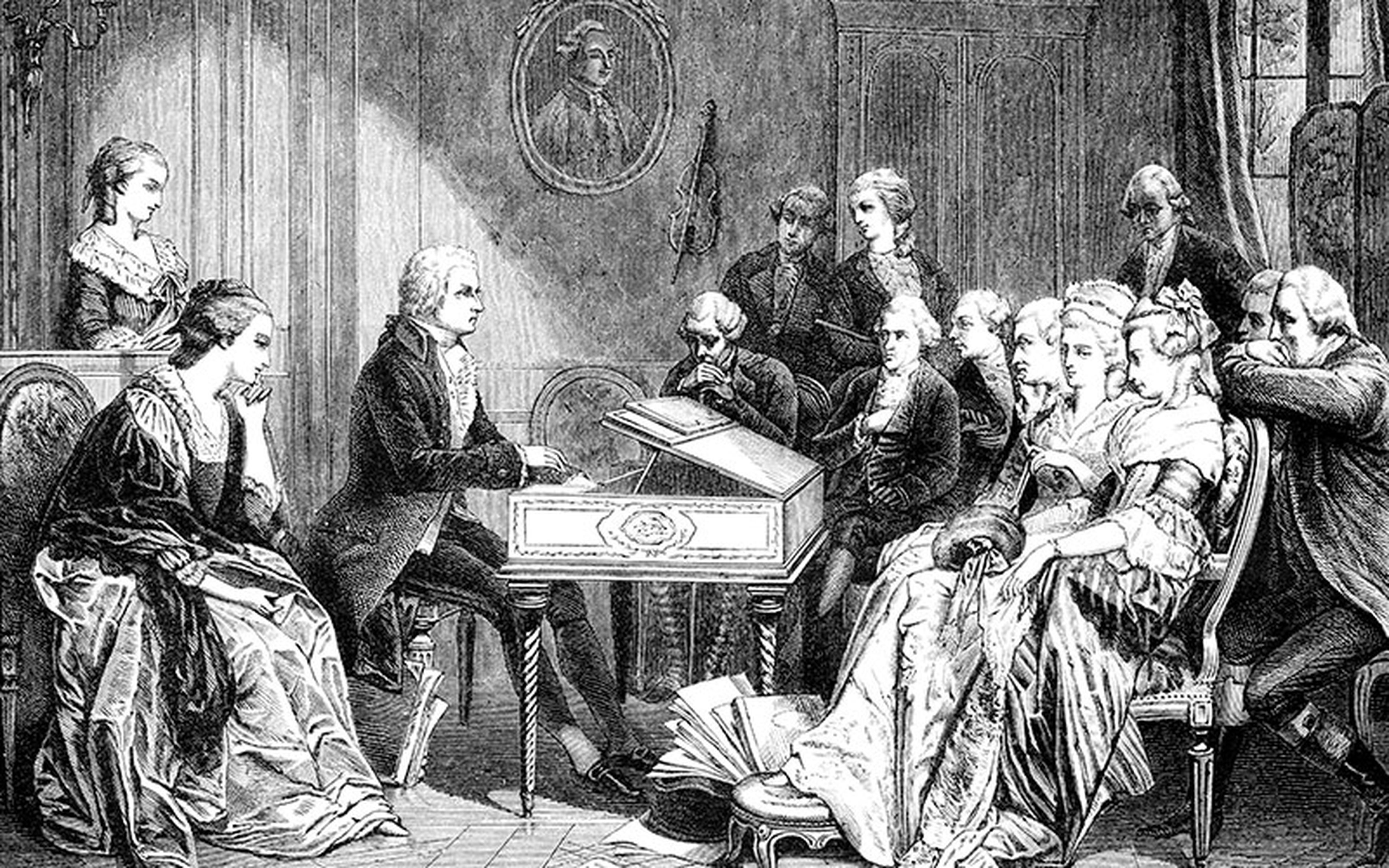 Though a technical improvement over the harpsichord and more popular over time, the piano did not consign its predecessor to history. The harpsichord's gentle buzzing tones were well suited to the more intimate acoustics of lavishly decorated parlors.