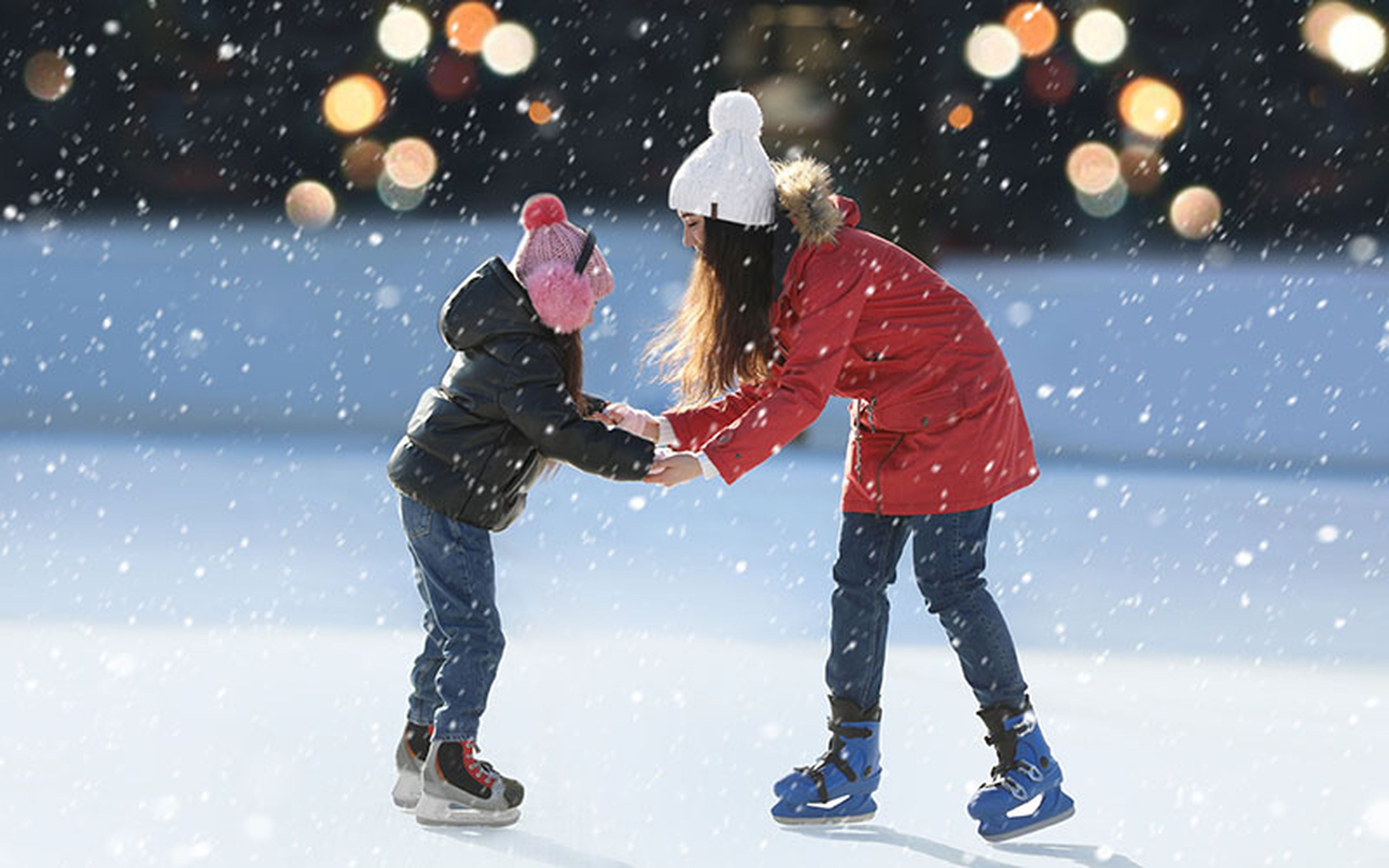 A body of water must be covered by at least 15cm of ice to be considered safe for an adult to skate on. These conditions are few and far between in urban areas, so artificial rinks are a great and mostly hazard-free way to bring the winter fun to more people. Slips and falls still come with the territory, however.