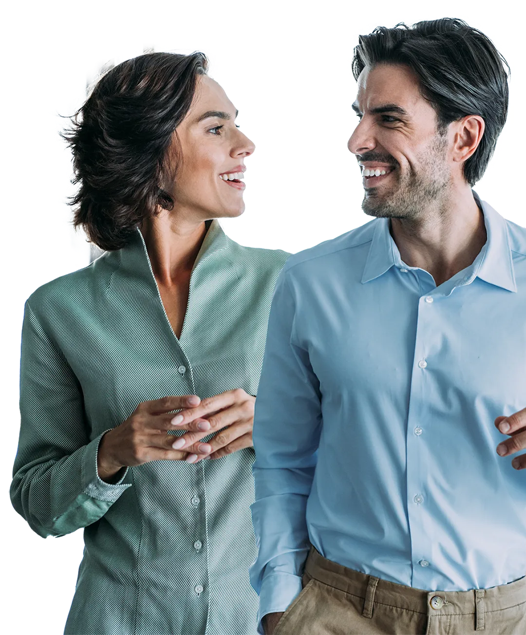 smiling person in business outfit