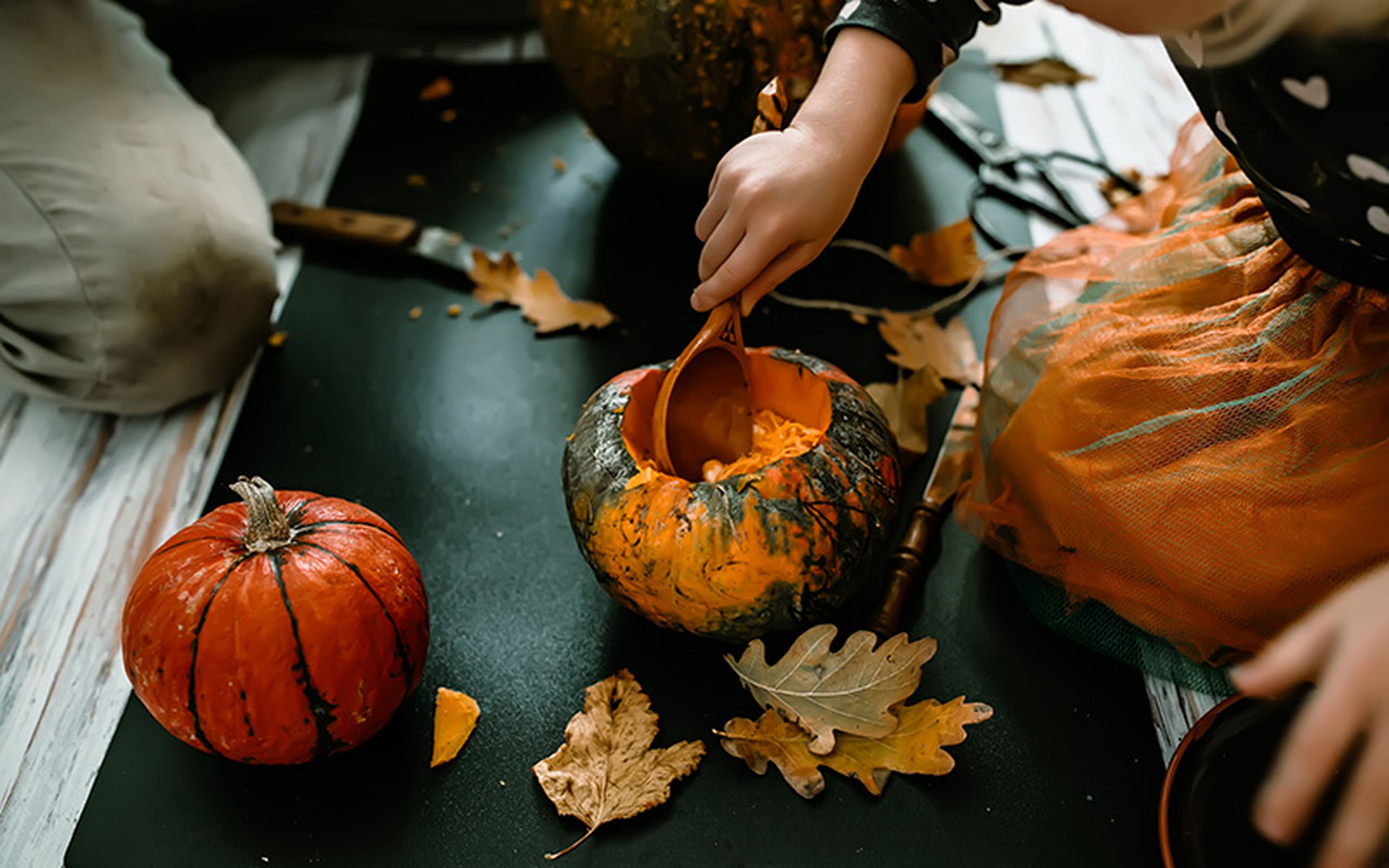 Mold is a blight on every pumpkin carver's fun, so any family-friendly method to stave it off is very welcome. A combination of vinegar and ground pepper may work wonders. Or, you could even spray chili sauce onto your jack-o'-lantern to turn up the heat and bring out some intense bloody hues.