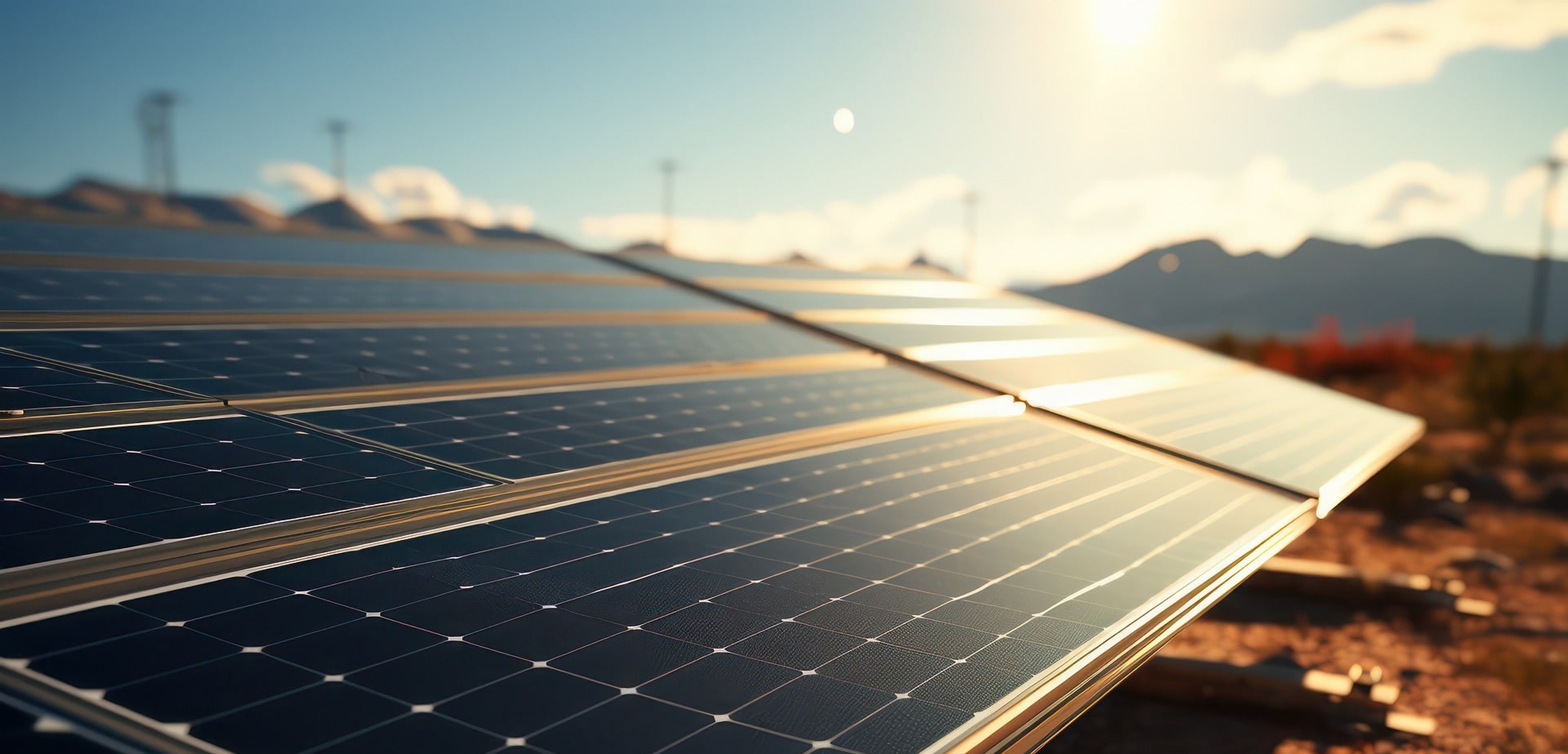 PV-Anlage in einer trockenen, warmen Wüstenregion