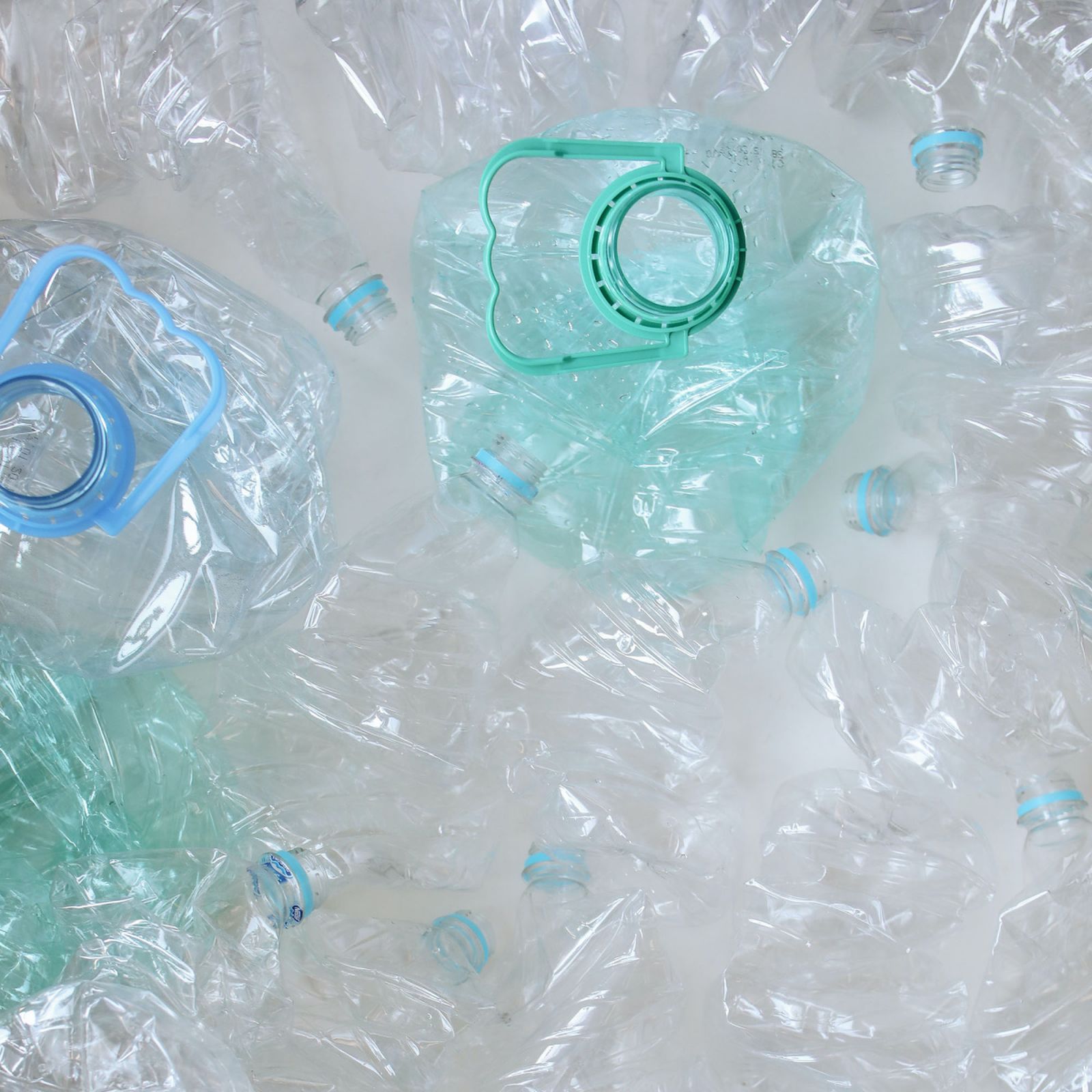 curshed plastic bottles