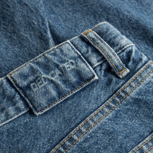 Denim label patch close up jpg