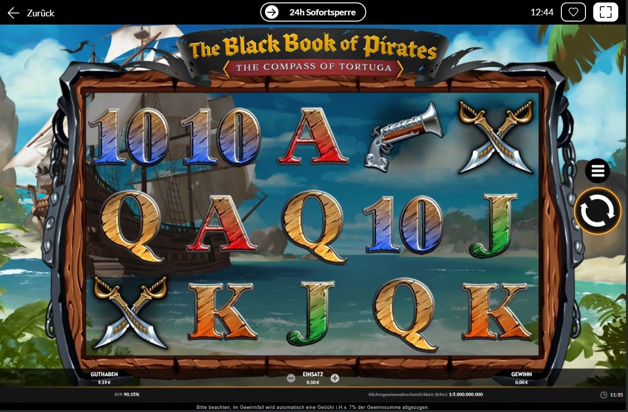The Black Book of Pirates Slot mit Piratencrew, Schatzkarte und 5 Walzen