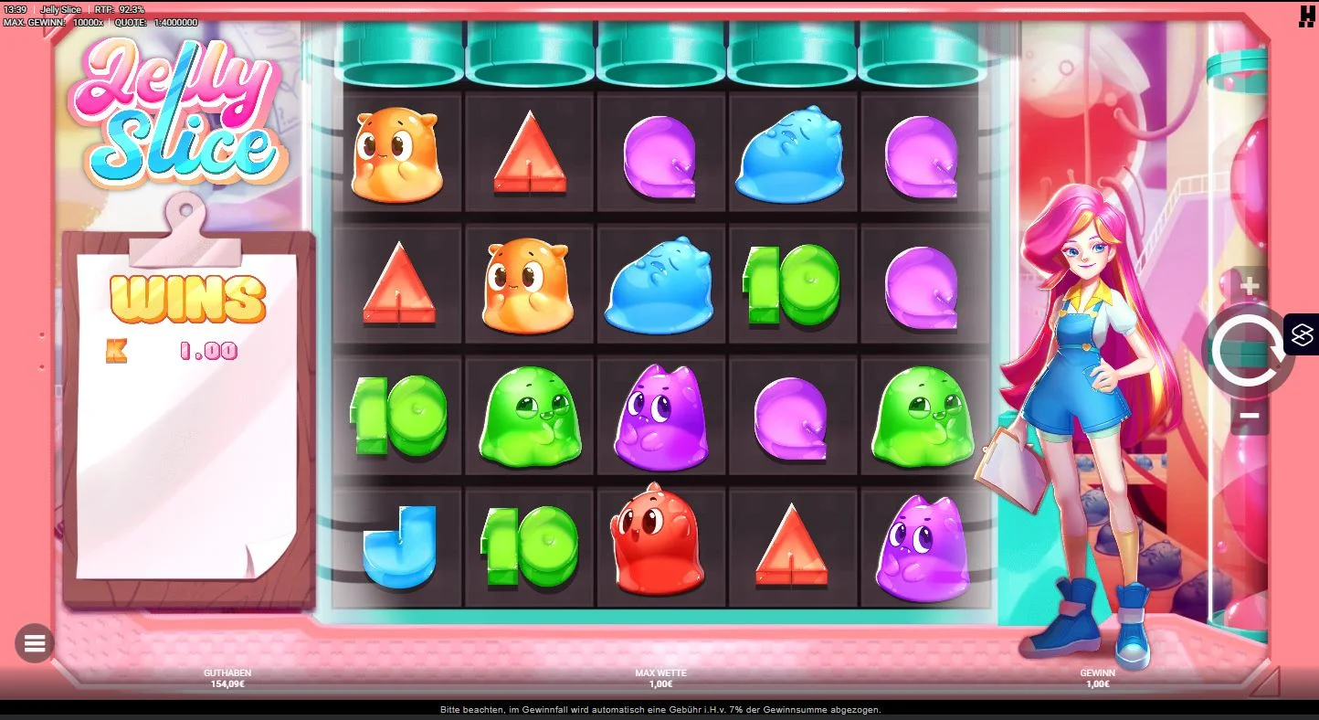 Jelly Slice Slot Übersicht mit RTP 92,30% und vielen Gewinnlinien