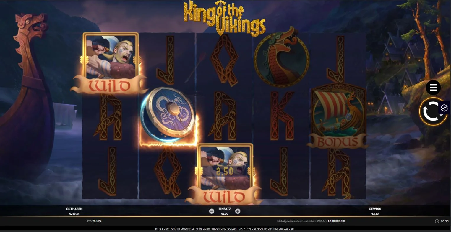 King of the Vikings Slot Übersicht mit 5 Walzen, 10 Gewinnlinien und RTP 90,12 %
