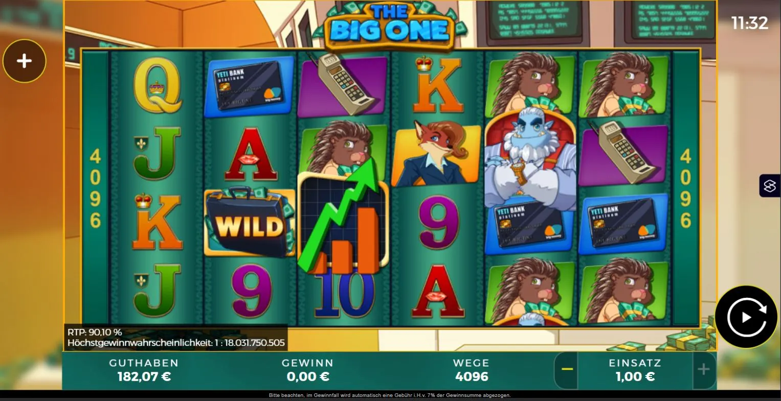 The Big One Online Slot Ingame mit 4096 Gewinnwegen, Wild Symbol und 1,00 Euro Einsatz