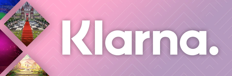 Klarna Logo auf rosa-violettem Hintergrund als Symbol für Online Casino-Zahlungen