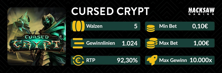 Cursed Crypt Slot Übersicht mit RTP 92,30% und vielen Gewinnlinien