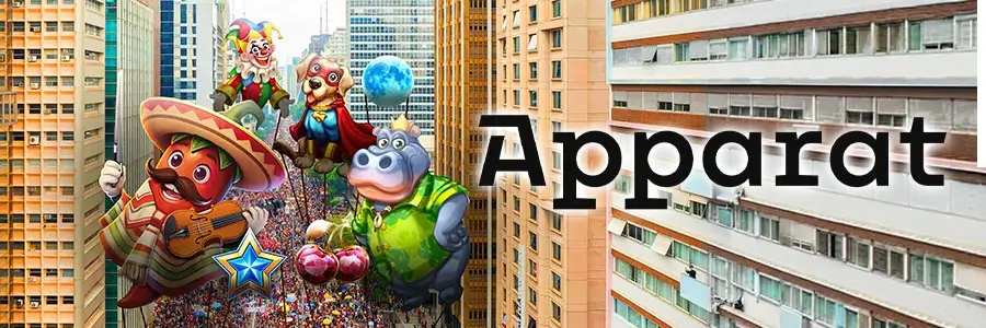 Banner zu Apparat Gaming Slot-Neuheiten mit Figuren aus Jack’s Wild Box, The Dog Heroes und weiteren Slots