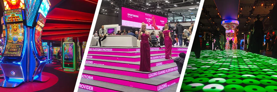 Menschenmenge auf der ICE Messe Barcelona zwischen iGaming-Ständen