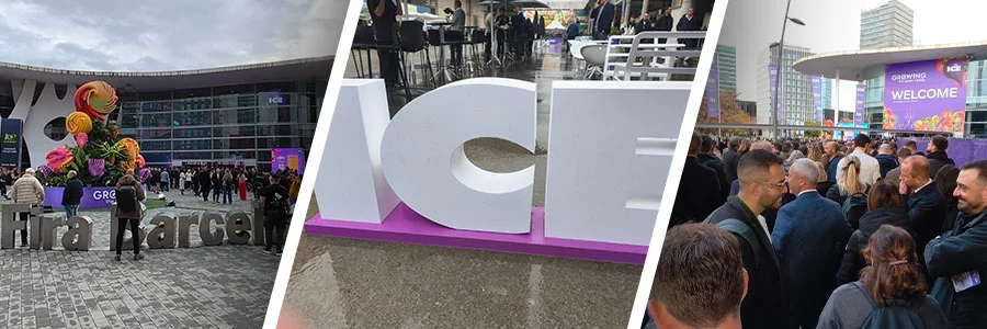 Eingangsbereich der ICE Barcelona 2026 mit Welcome-Banner