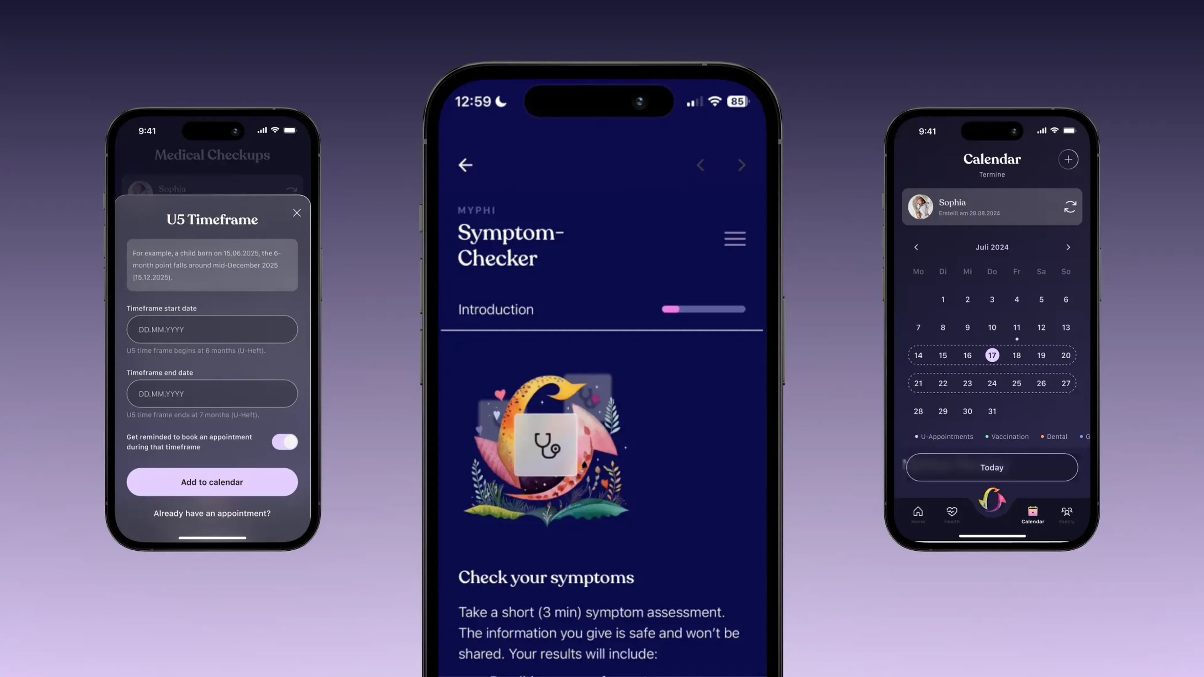 My Phi Mobile App Screens