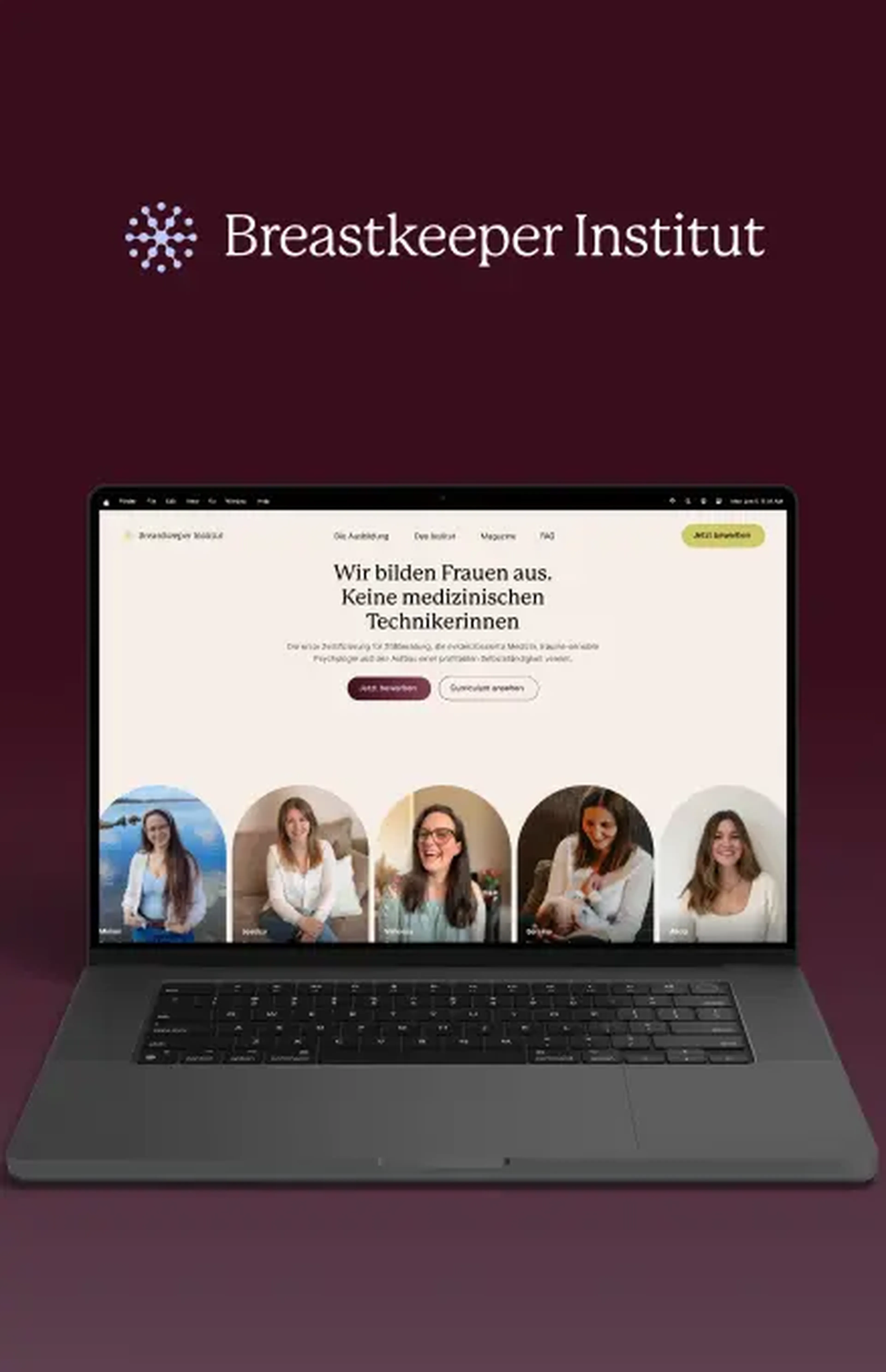 breastkeeper website homepage in a laptop screen