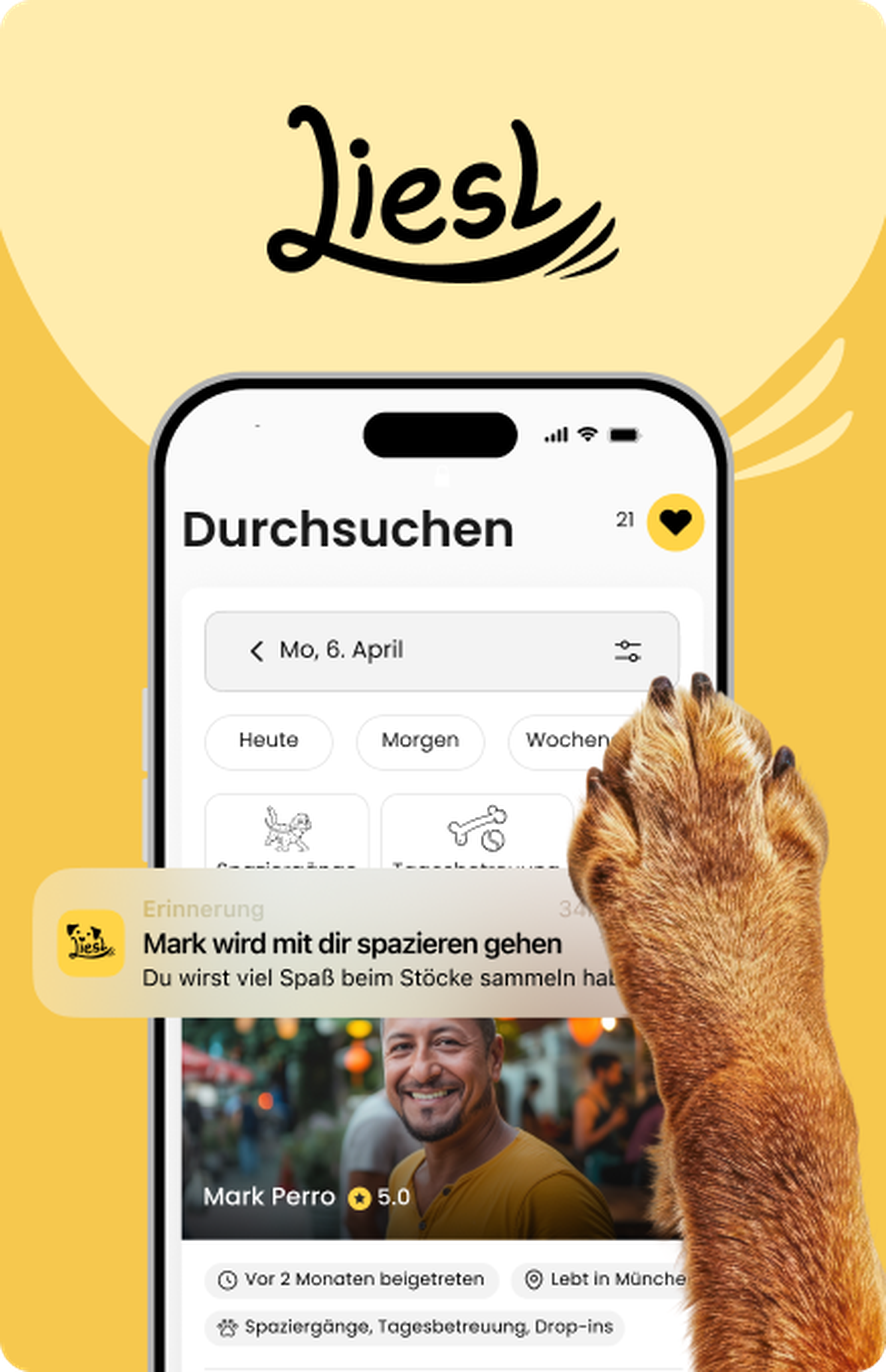 Liesl Mobile App Screen