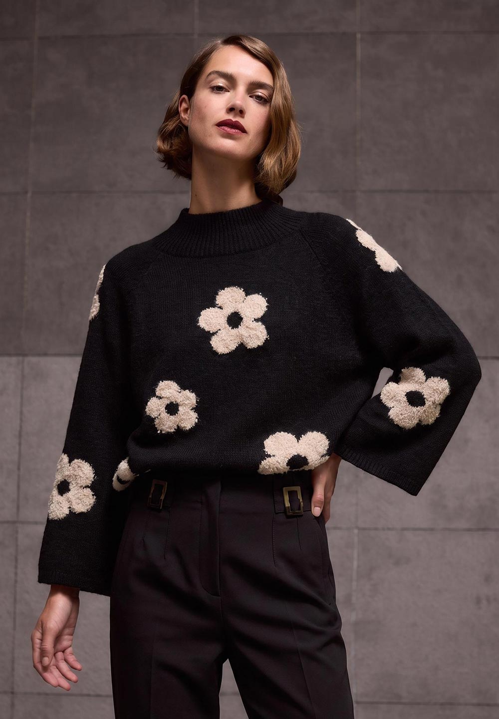 Pullover in schwarz weiß