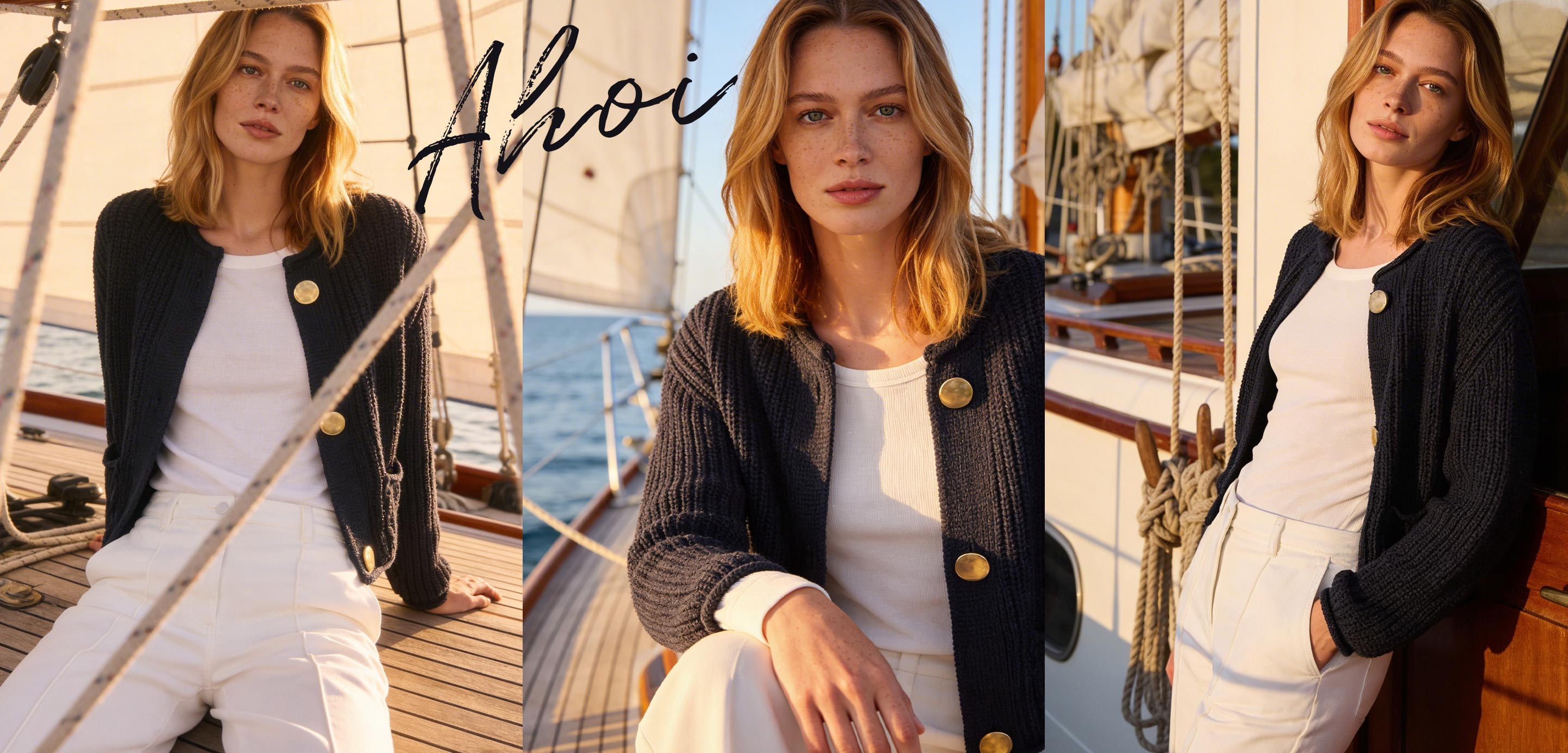 Look in Marine Weiß