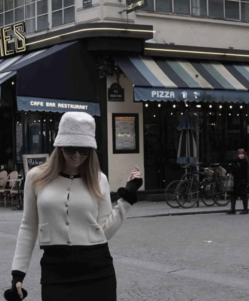 Cardigan weiß mit schwarz